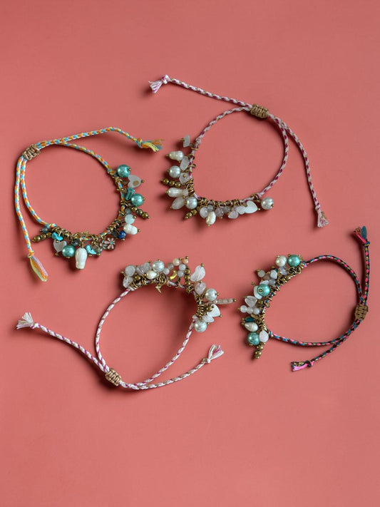 Bracelets Tressés avec Breloques et Pierres Naturelles