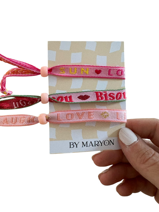 Lot de bracelets à message good vibes