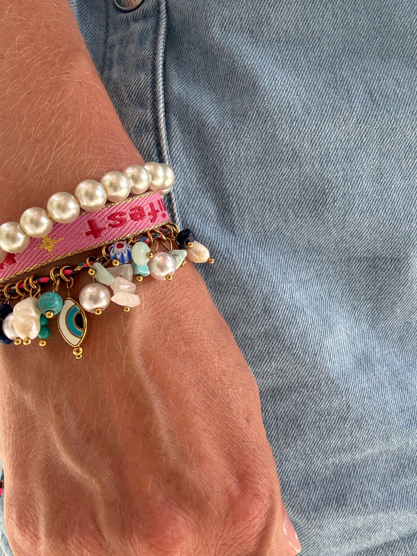 Bracelets Tressés avec Breloques et Pierres Naturelles