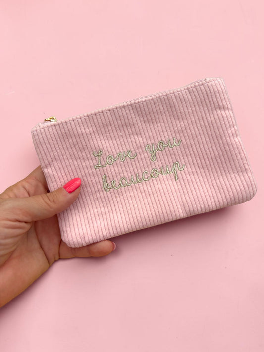 Pochette côtelée « Bichette d’amour » / « Love you beaucoup »