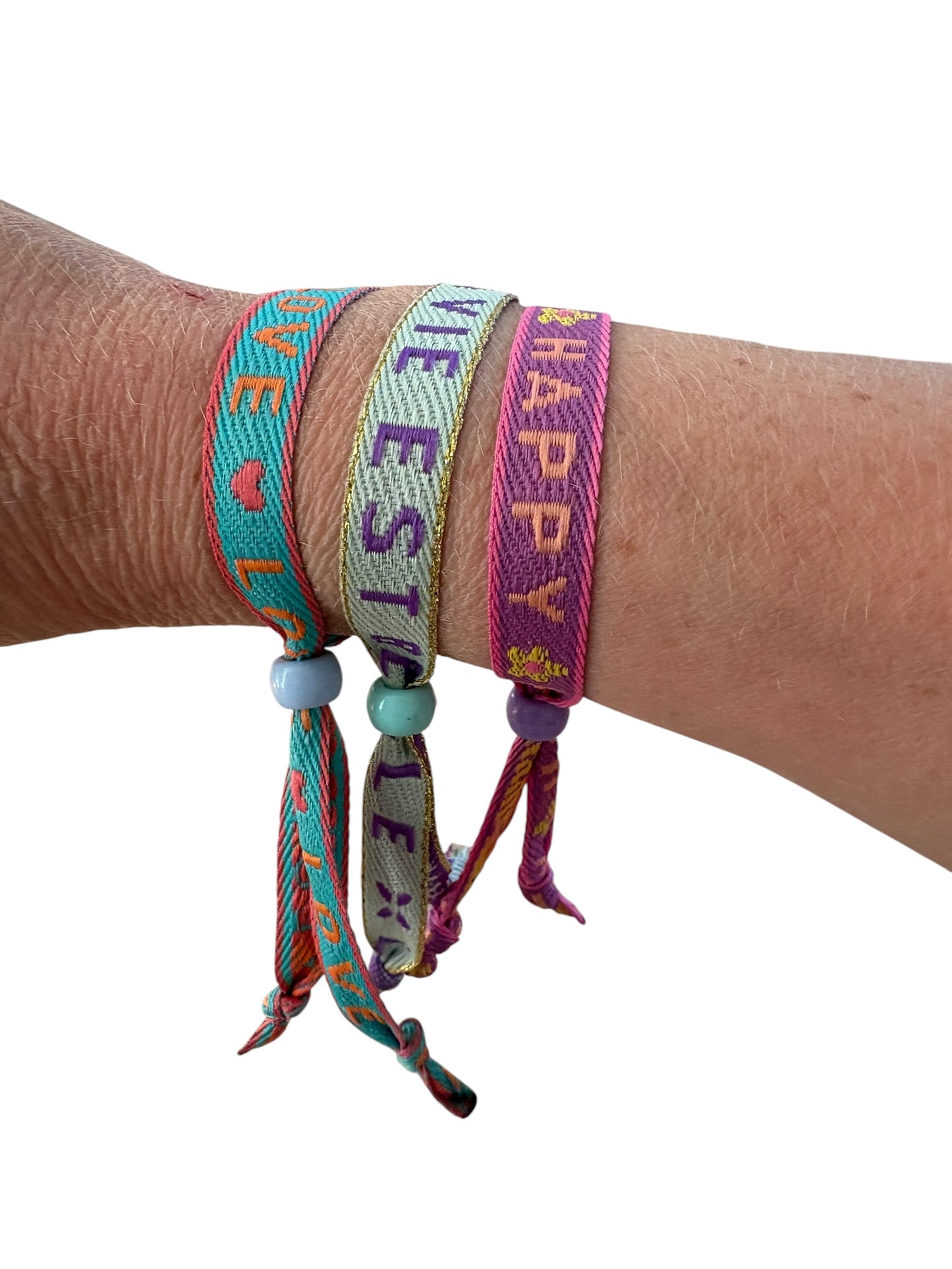 Lot de bracelets à message good vibes