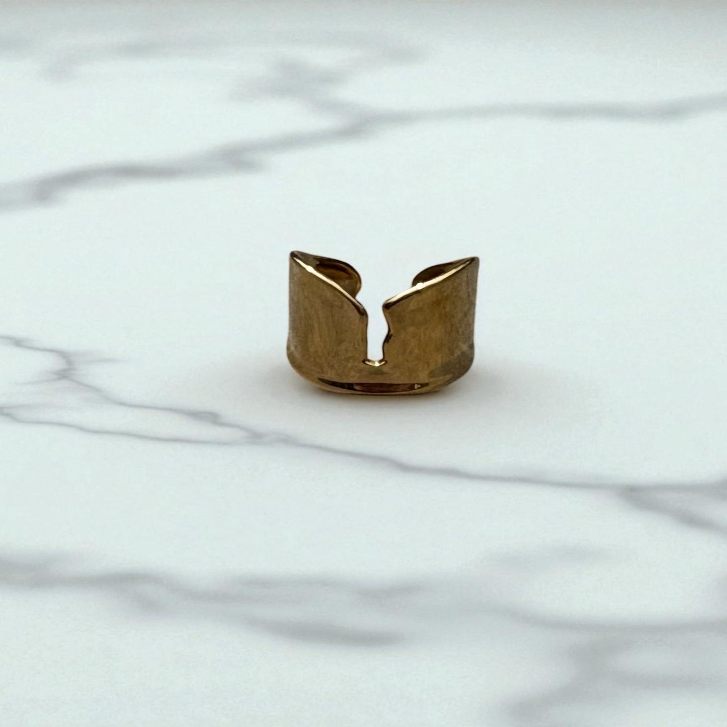 Bague Bold Cut – Acier Inoxydable Doré
