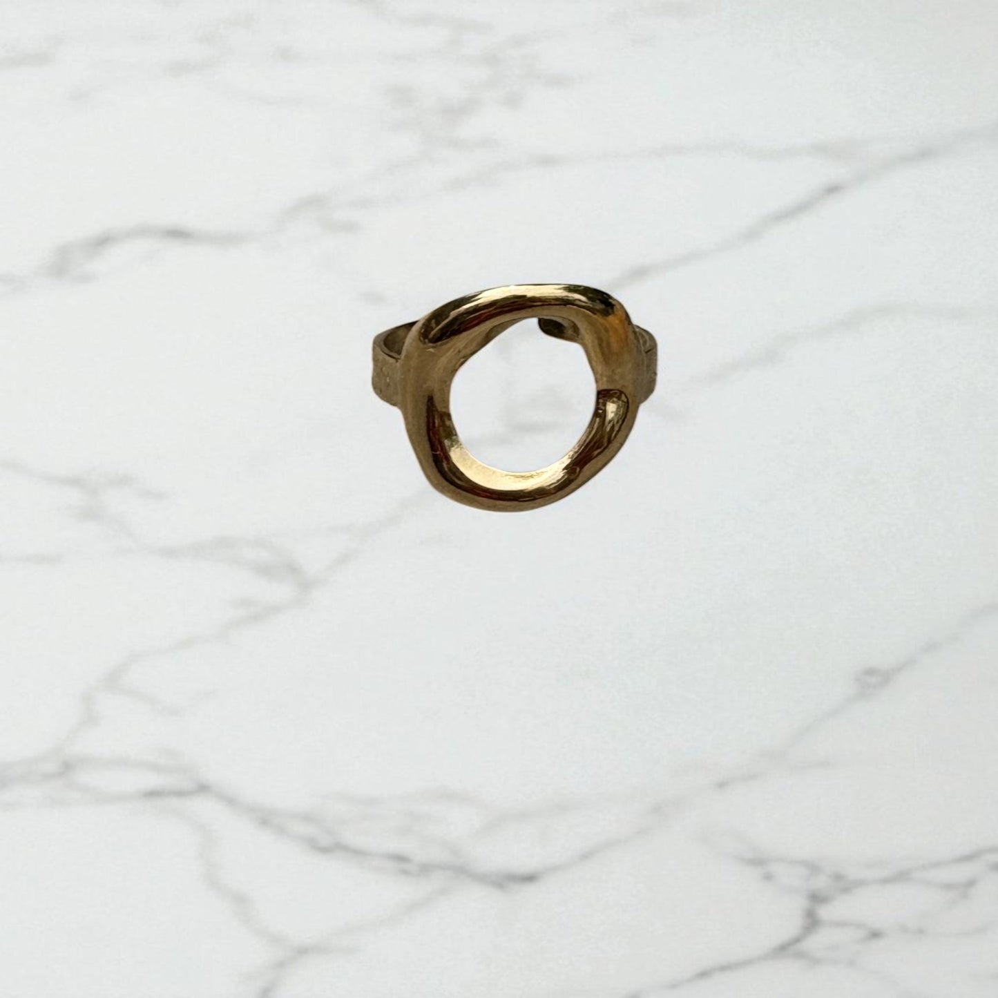 Bague Open Circle – Acier Inoxydable Doré