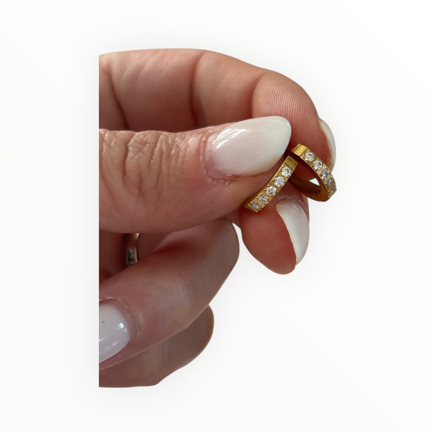 Minis créoles Nicole acier inoxydable strass multicolore