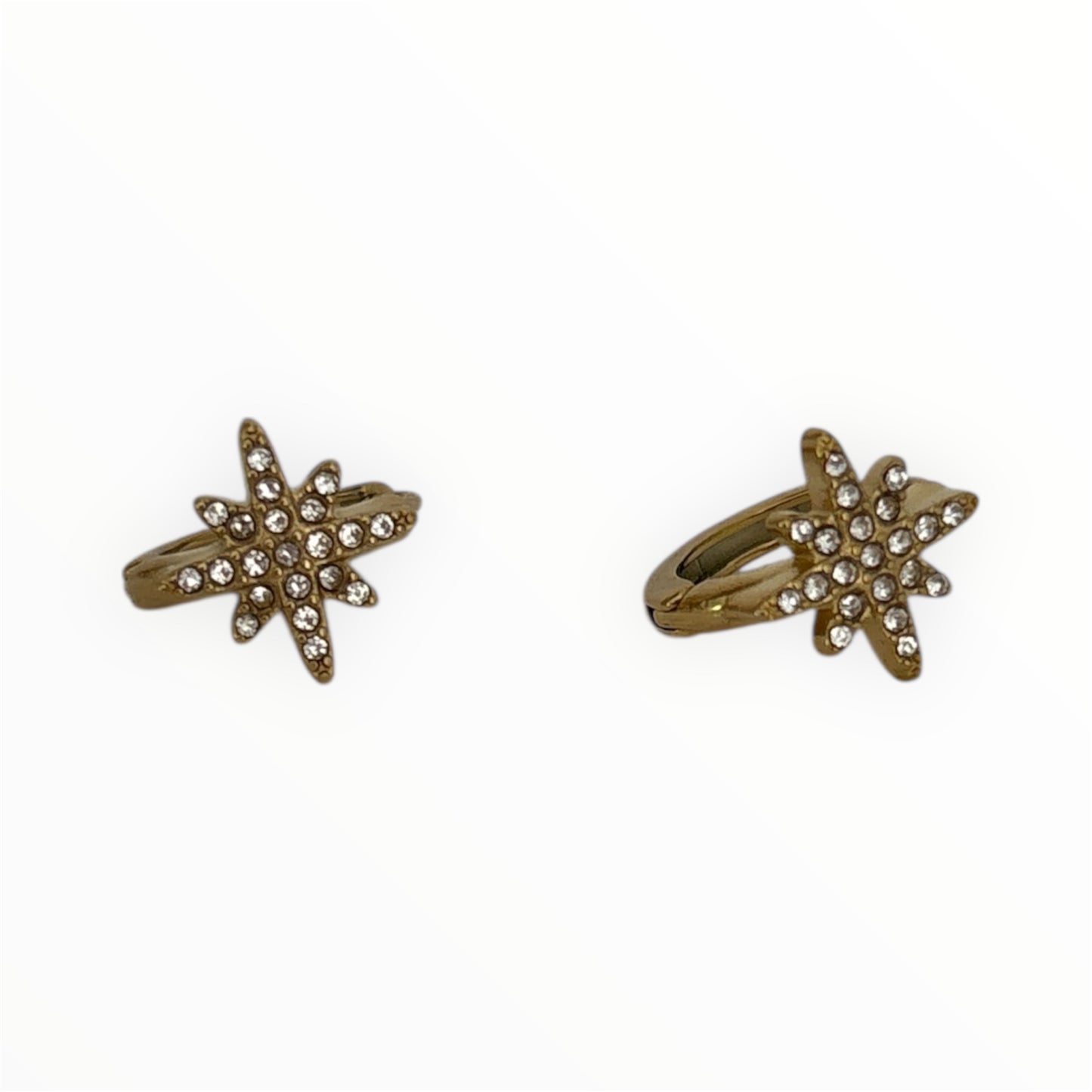 Boucles d'oreilles Nova - étoile en acier inoxydable et strass