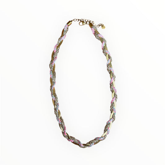 Collier tressé multicolore – Style bohème chic ✨