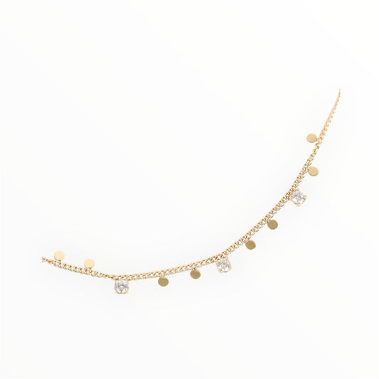 Collier doré pampilles & strass