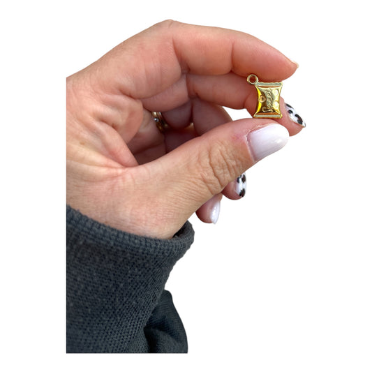 Charm paquet de bonbons doré en acier inoxydable – Bijou fun et sucré