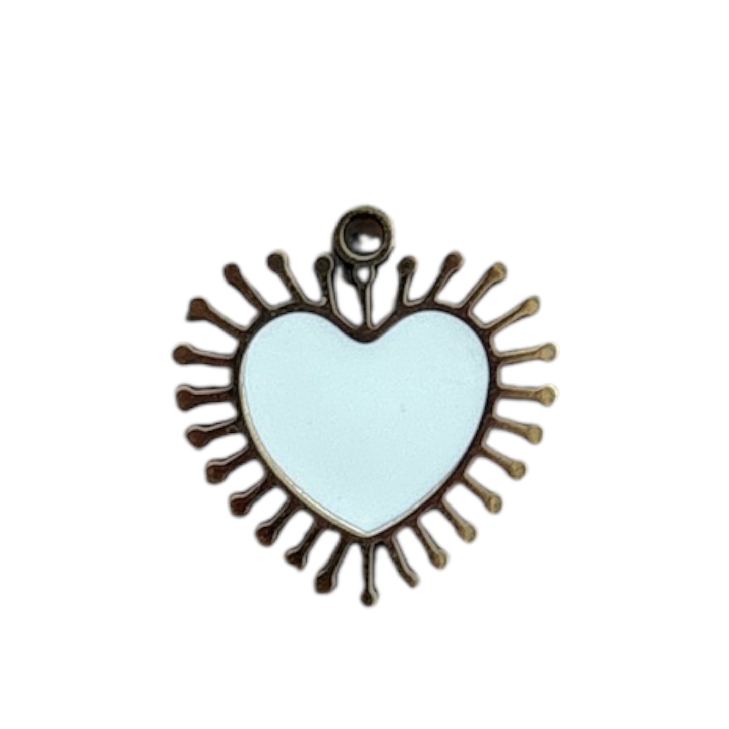 Charm cœur sacré blanc doré en acier inoxydable By Maryon