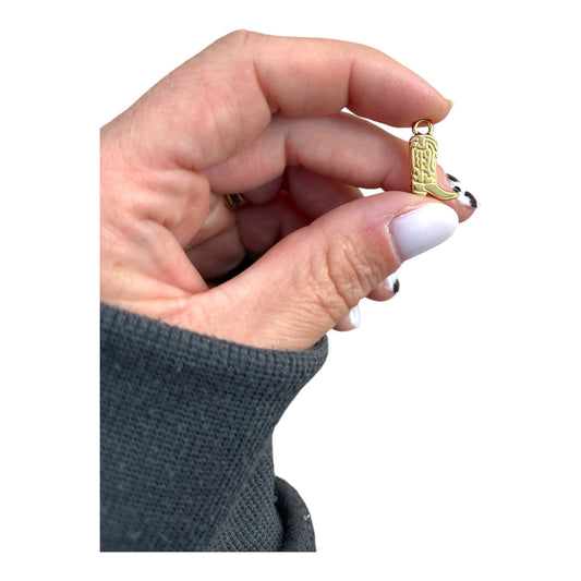 Charm Botte Cowboy dorée en acier inoxydable – Symbole de liberté et d’audace