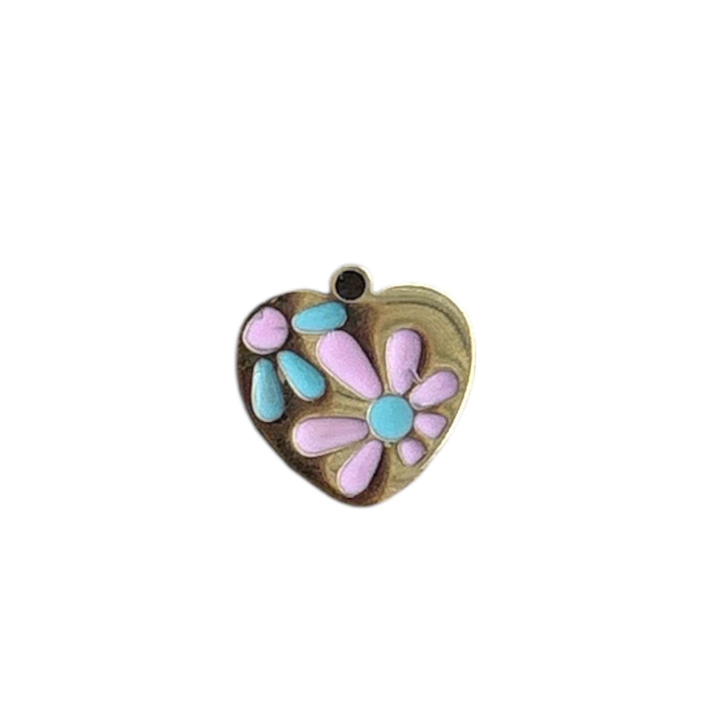 Charm cœur fleur pastel By Maryon, symbole d’amour et de douceur, à ajouter sur un bracelet ou collier personnalisé.