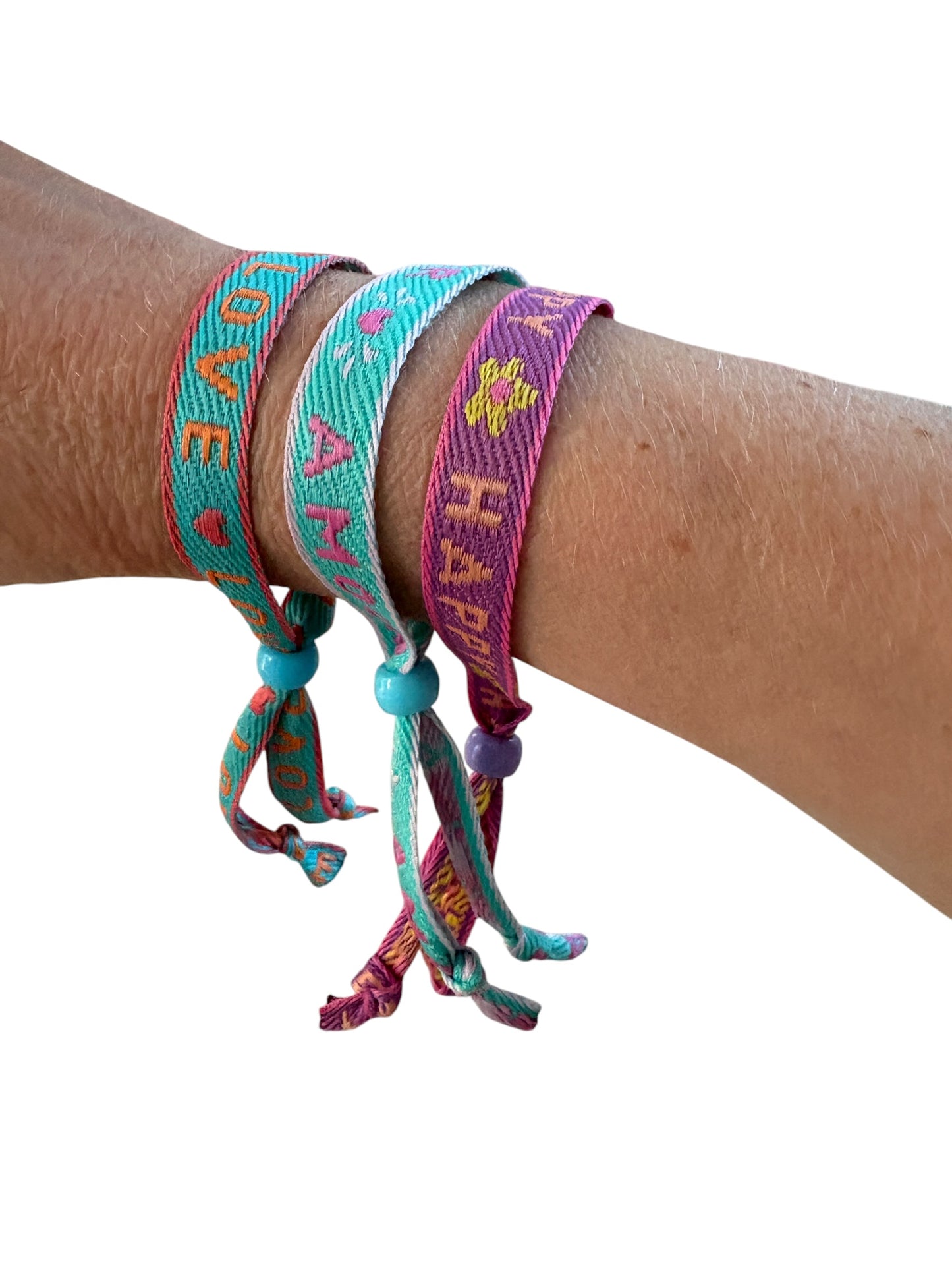 Lot de bracelets à message good vibes