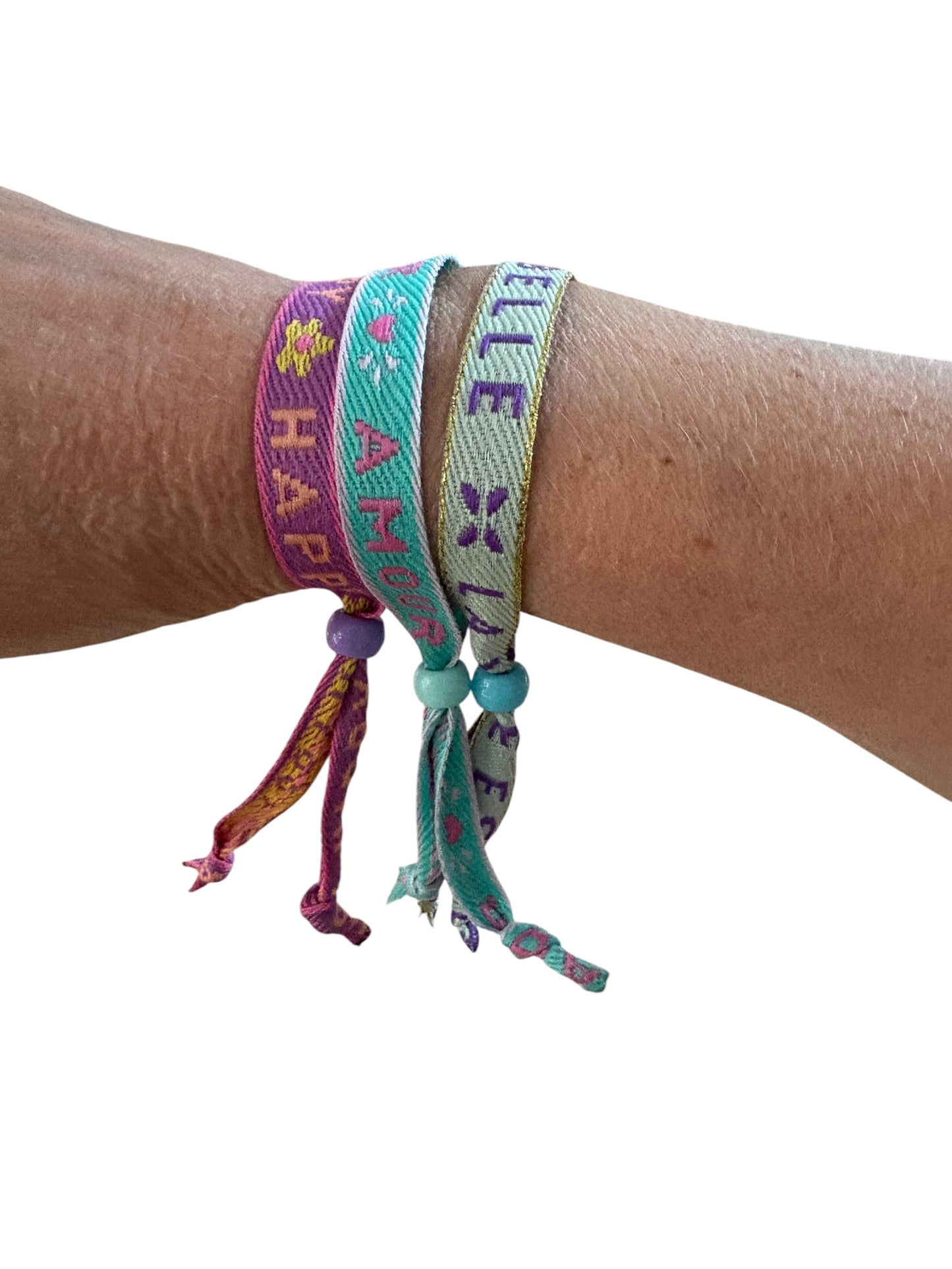 Lot de bracelets à message good vibes