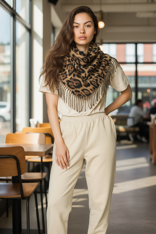 Foulard Léopard Doux et Stylé – Accessoire tendance pour toutes tes tenues