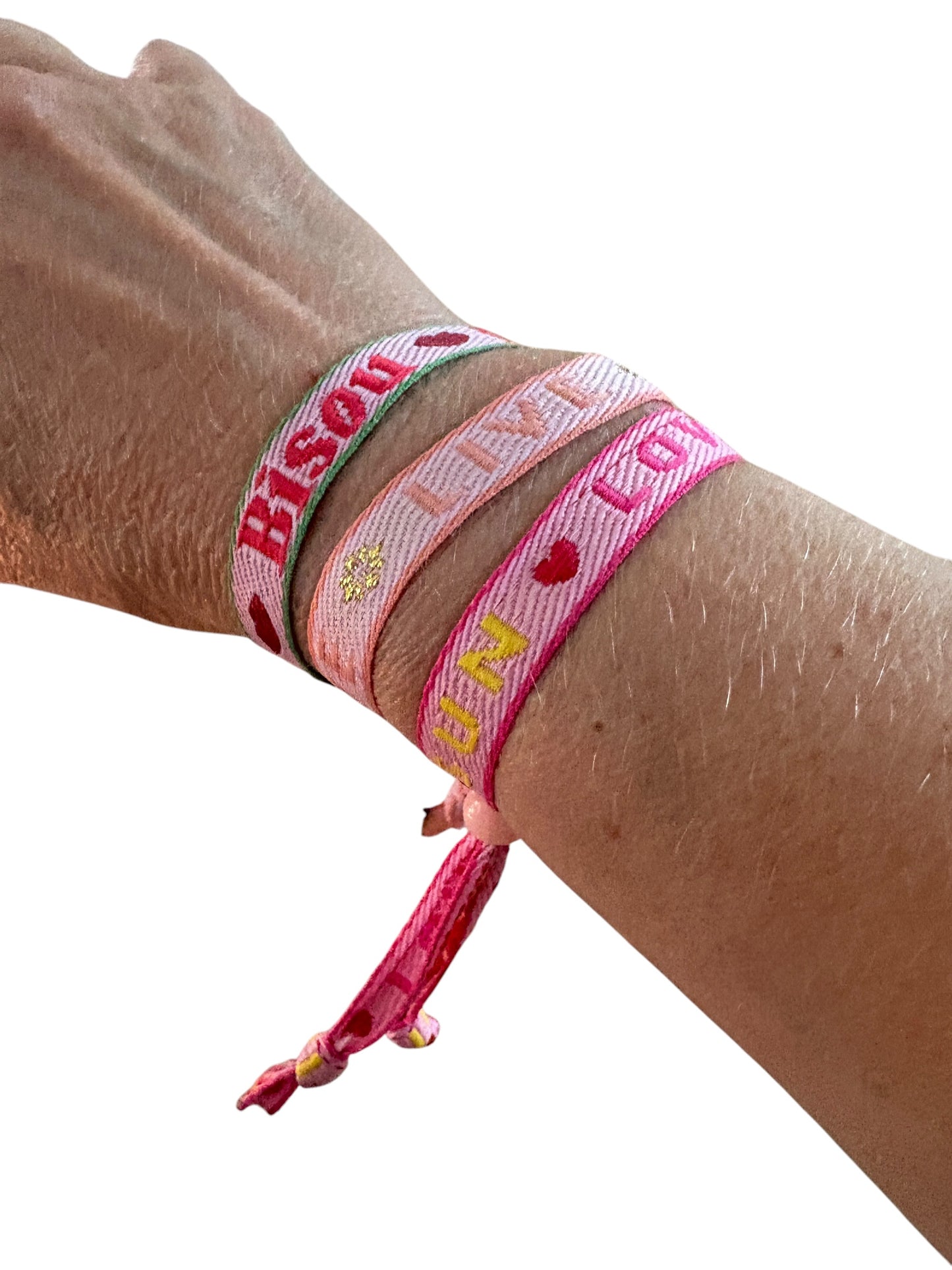 Lot de bracelets à message good vibes