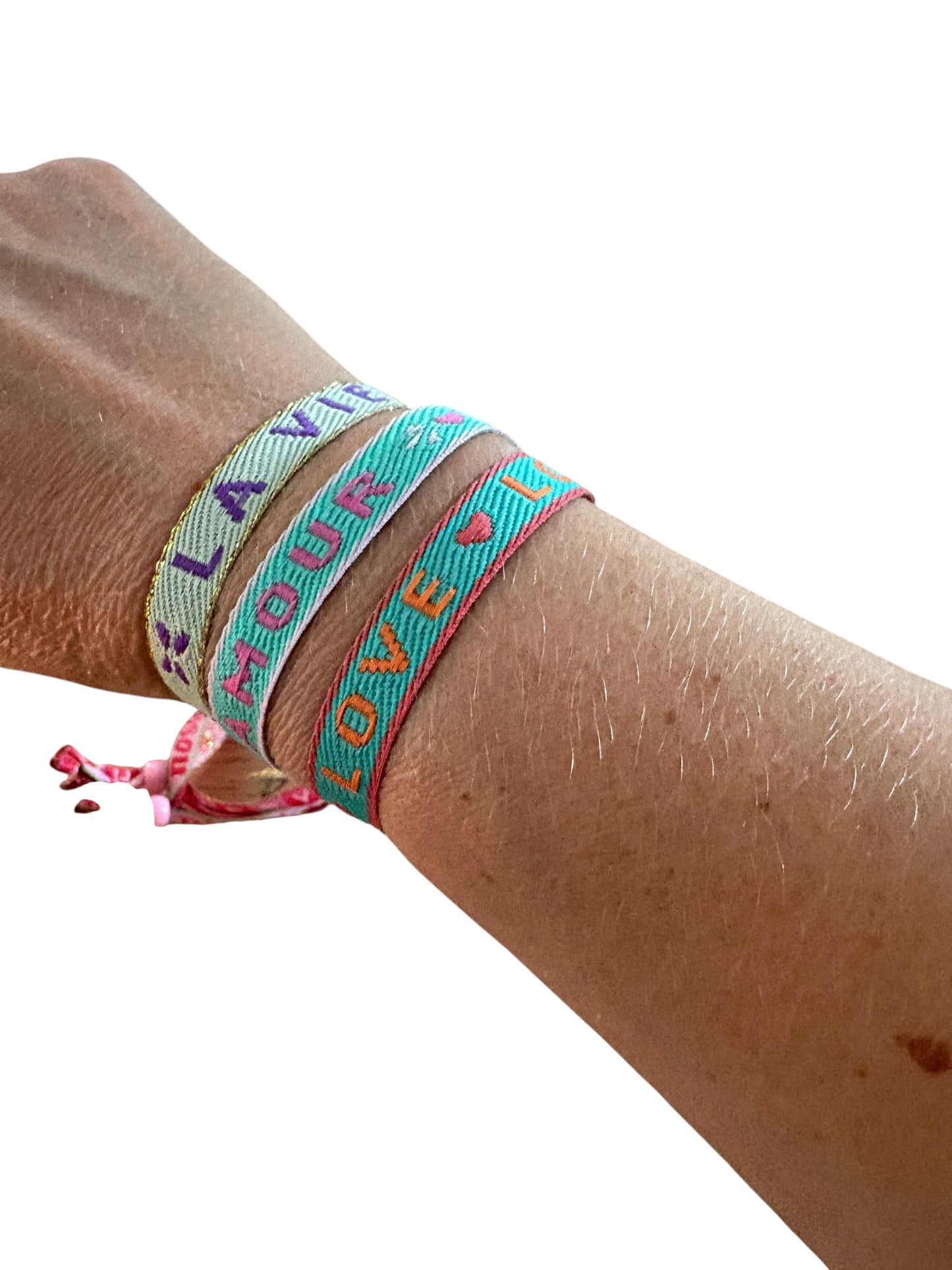Lot de bracelets à message good vibes