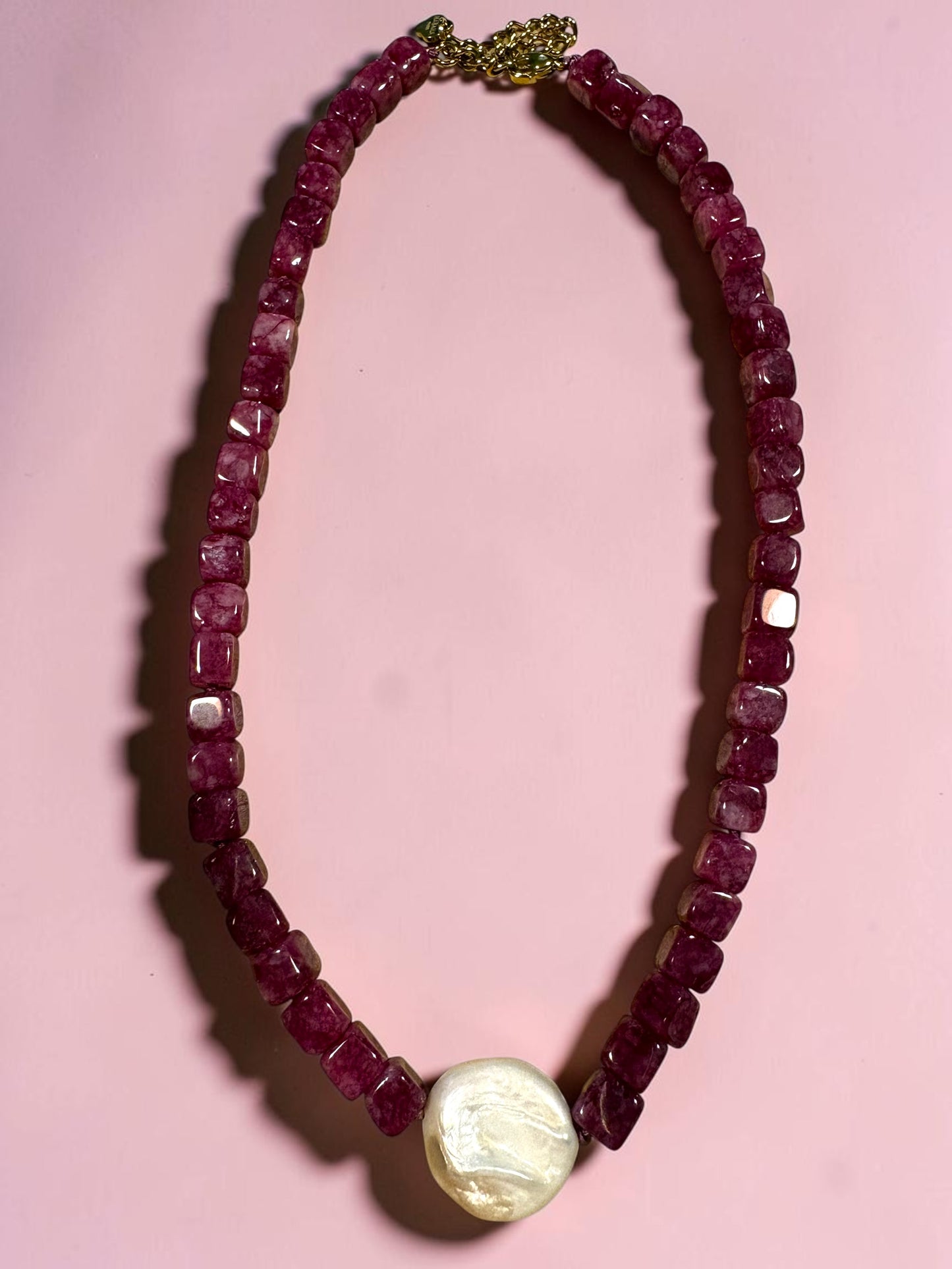 Collier Nacre – Pierre Naturelle & Perle d’Eau Douce