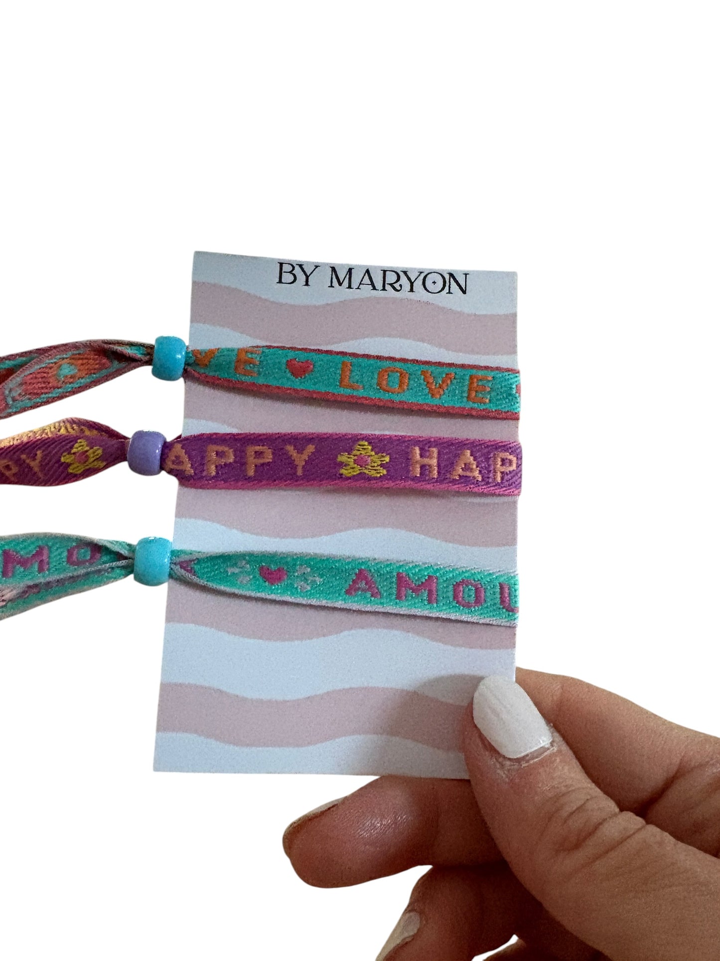 Lot de bracelets à message good vibes