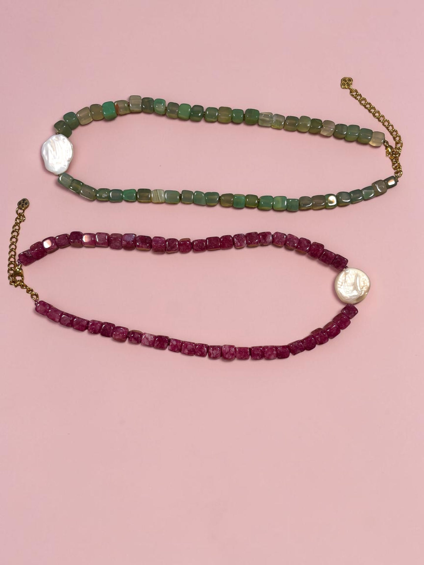 Collier Nacre – Pierre Naturelle & Perle d’Eau Douce