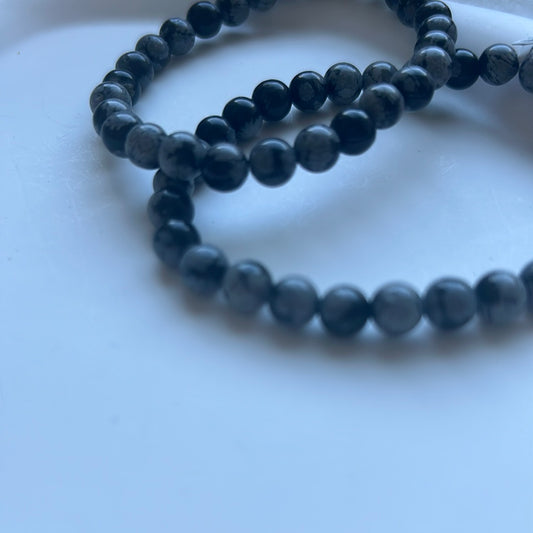 Bracelet obsidienne neige