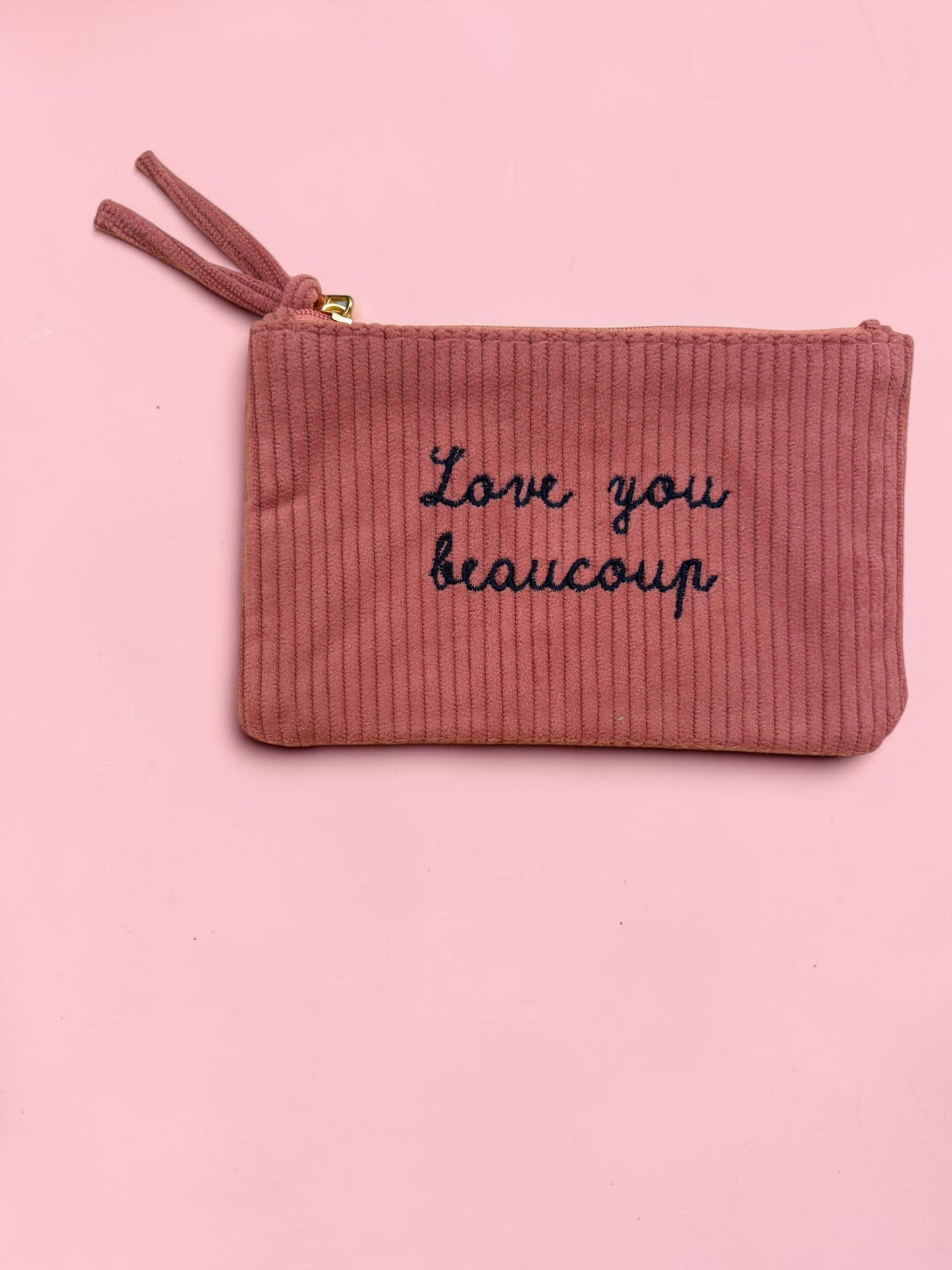 Pochette côtelée « Bichette d’amour » / « Love you beaucoup »