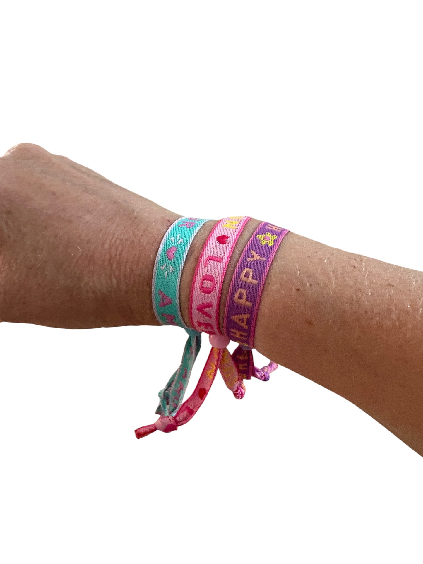 Lot de bracelets à message good vibes