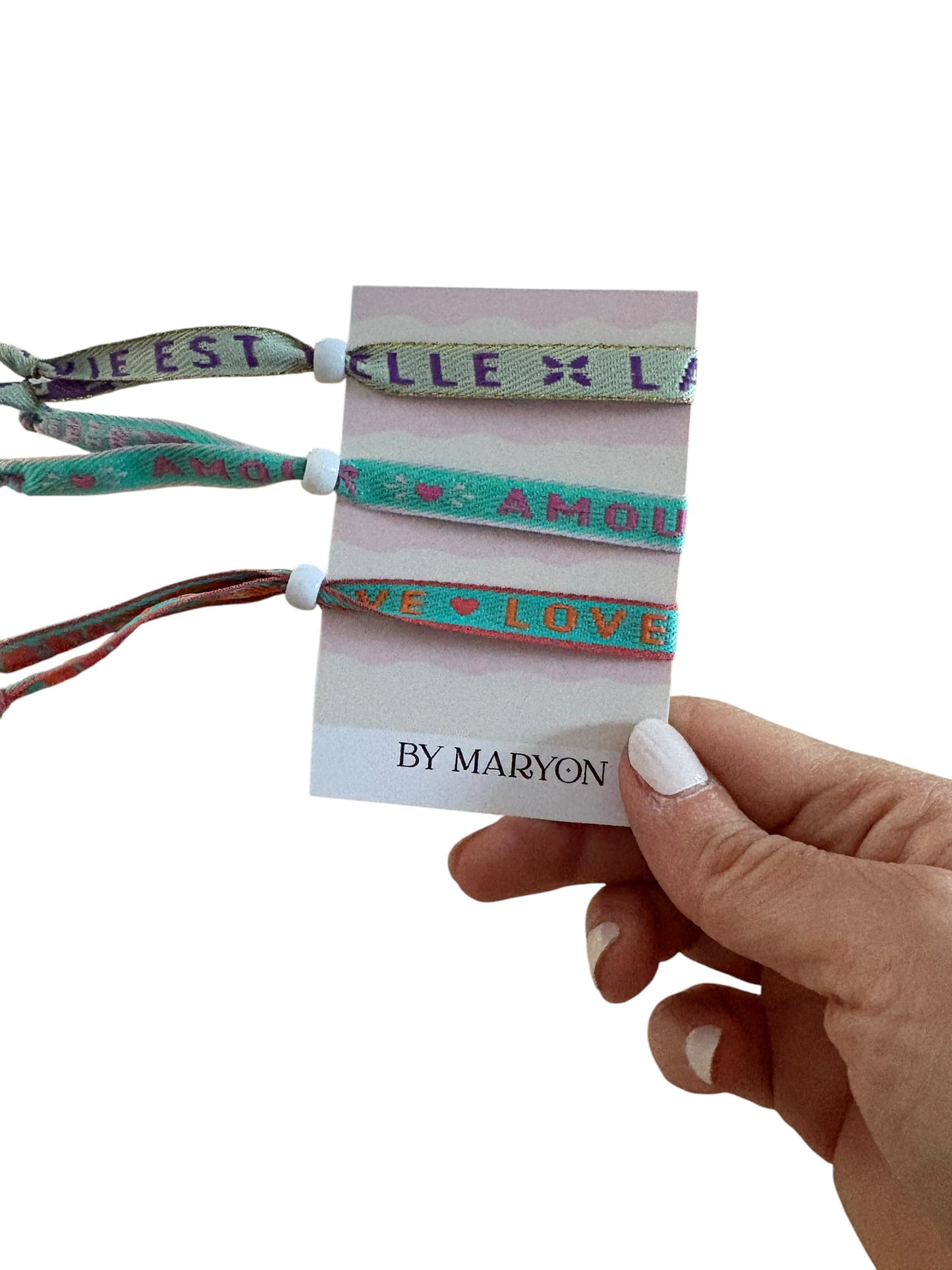 Lot de bracelets à message good vibes