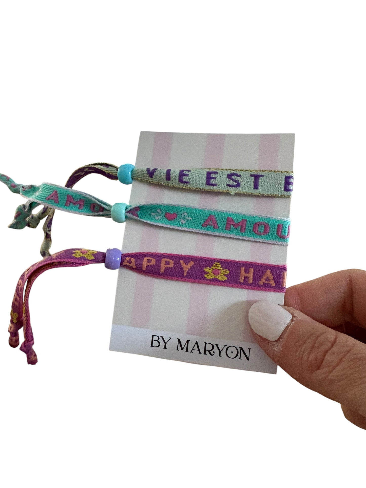 Lot de bracelets à message good vibes