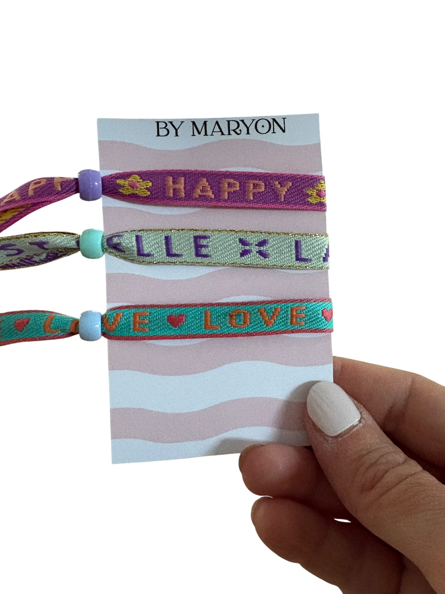 Lot de bracelets à message good vibes