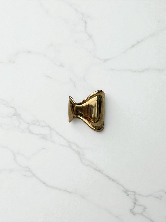 Bague Wave – Acier Inoxydable Doré