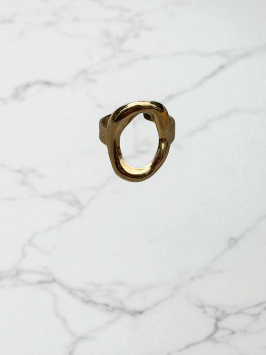 Bague Open Circle – Acier Inoxydable Doré