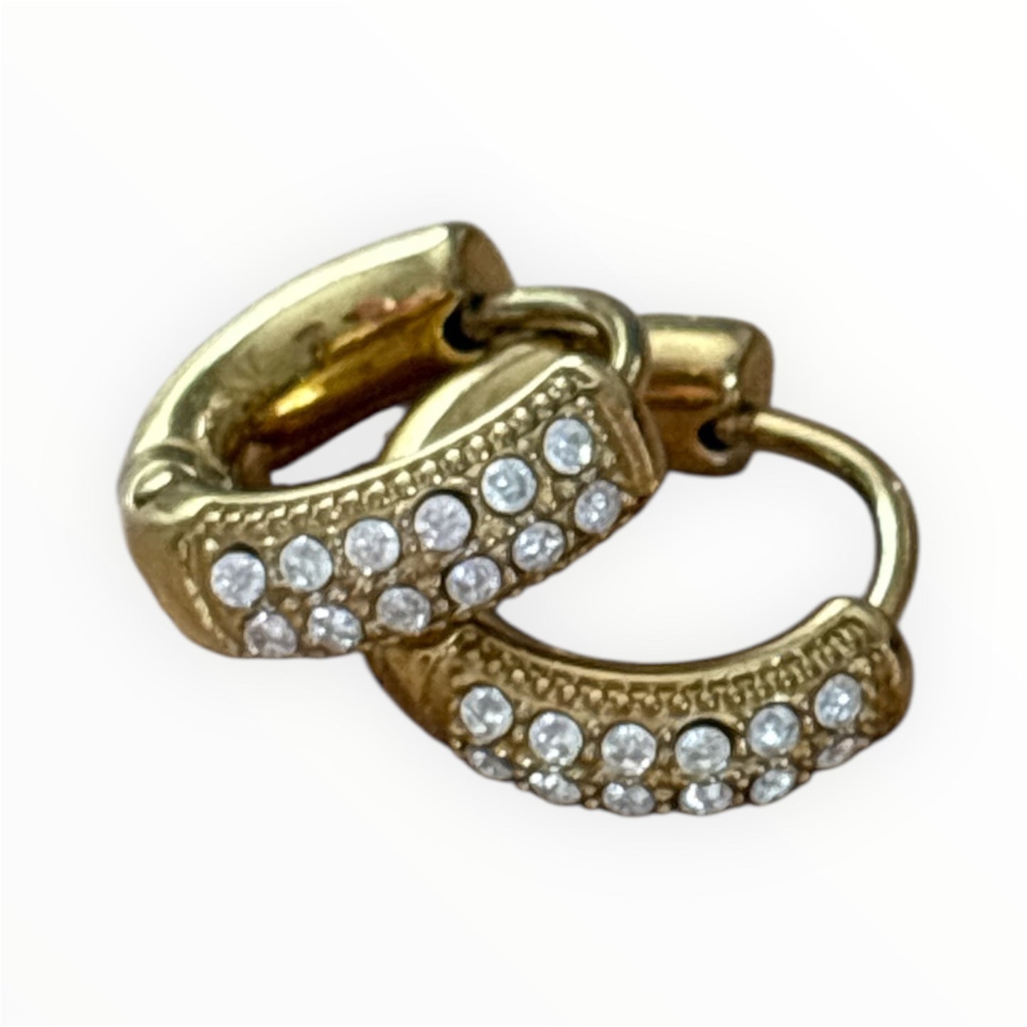 Les boucles d’oreilles Stella -  acier inoxydable et strass
