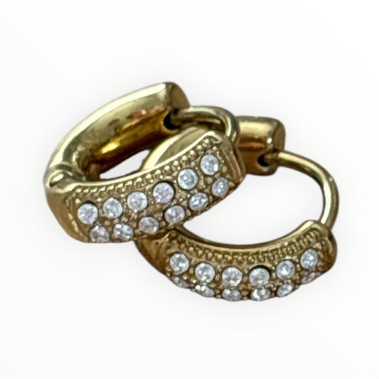 Les boucles d’oreilles Stella -  acier inoxydable et strass