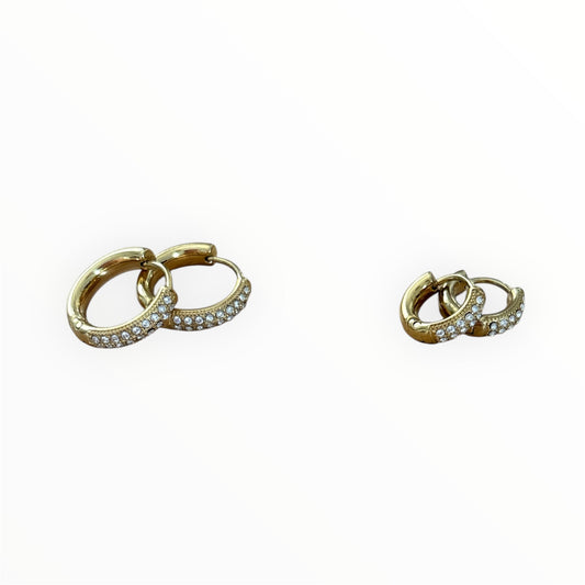 Les boucles d’oreilles Stella -  acier inoxydable et strass