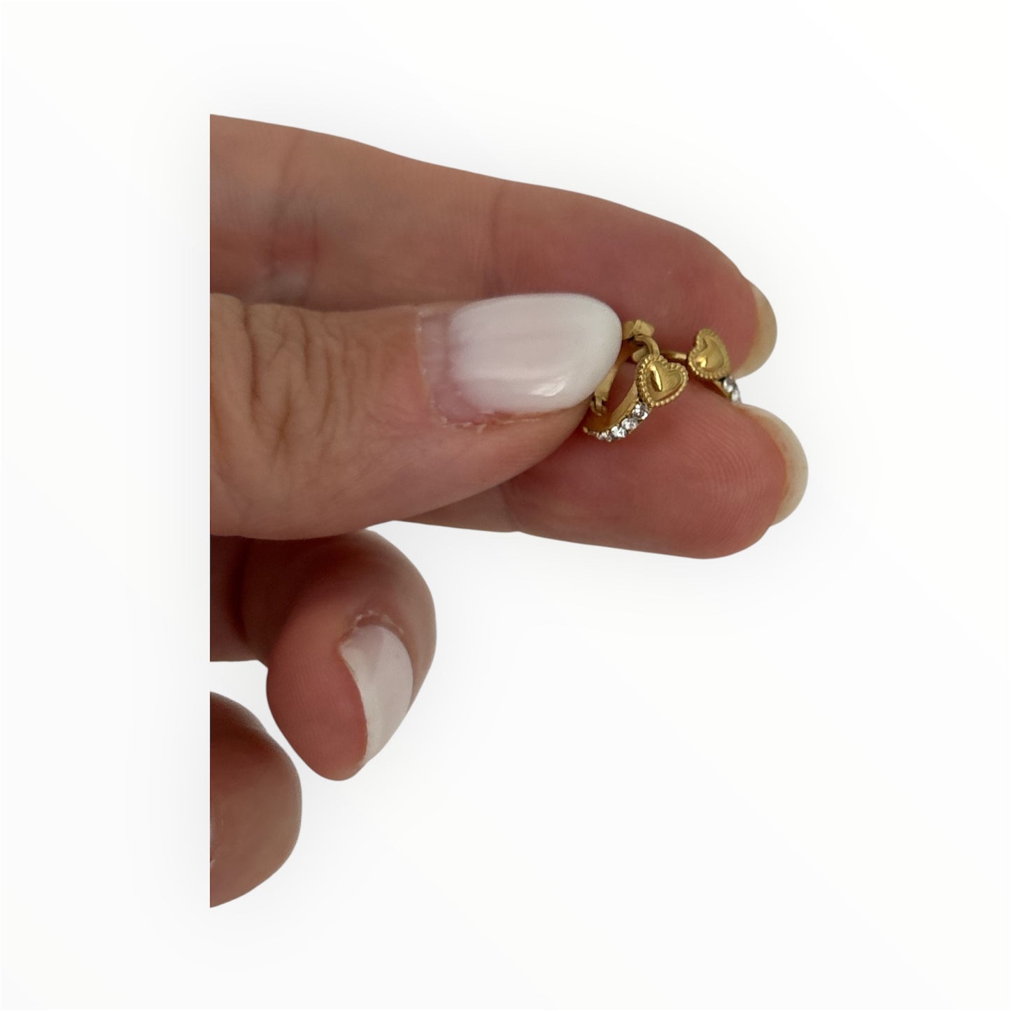 Boucles d'oreilles Amour strass acier inoxydable