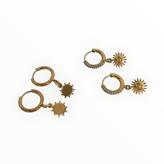 Boucles d'oreilles créoles Soleil