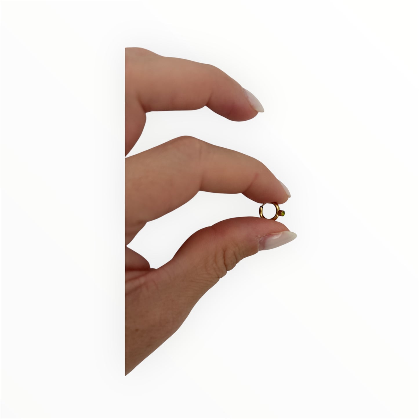 Boucles d’oreilles créoles mini vertes – Acier inoxydable strass vert