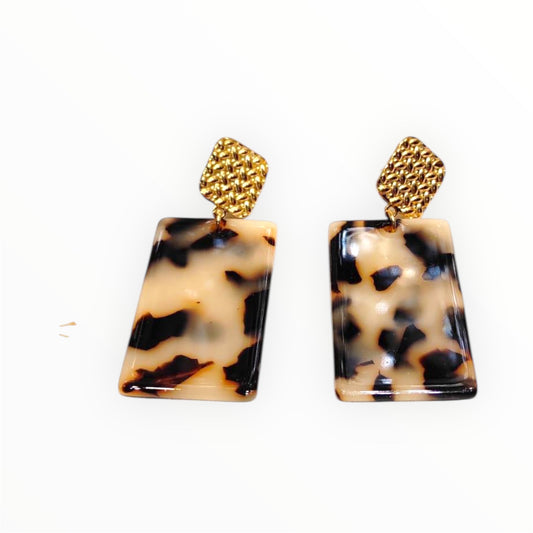 Boucles d’oreilles femme effet écaille et doré By Maryon