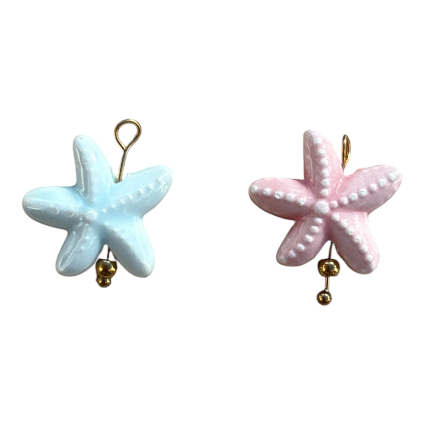 Charm étoile de mer pastel en céramique rose et bleu By Maryon
