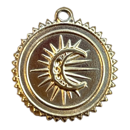 Charm Soleil & Lune doré en acier inoxydable By Maryon