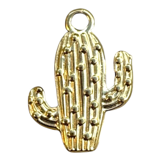 Charm cactus doré en acier inoxydable By Maryon