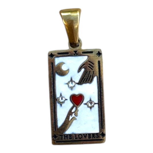 Charm tarot The Lovers doré en acier inoxydable By Maryon