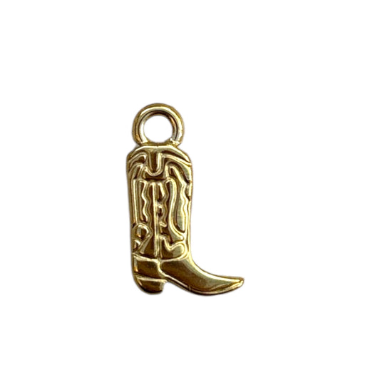 Charm Botte Cowboy dorée en acier inoxydable – Symbole de liberté et d’audace
