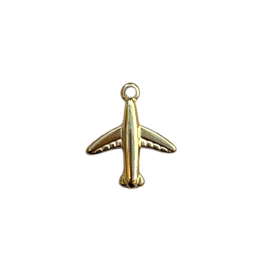 Charm avion doré en acier inoxydable By Maryon
