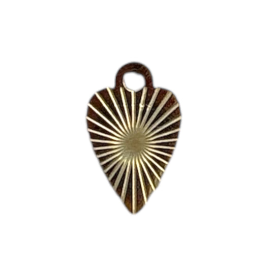 Charm cœur rayonnant doré en acier inoxydable By Maryon