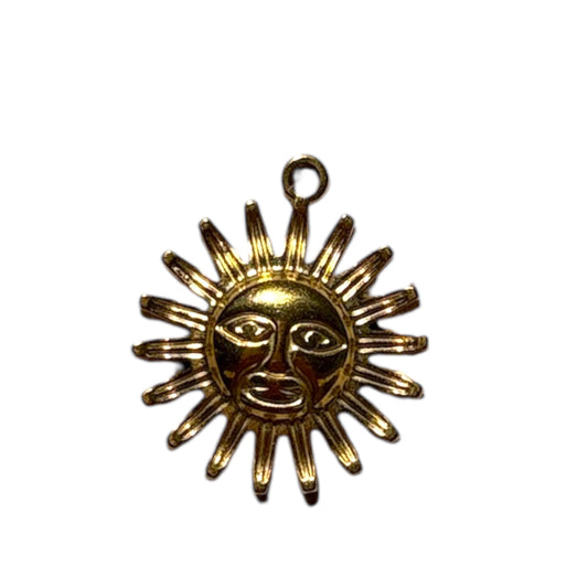 Charm soleil visage doré en acier inoxydable By Maryon