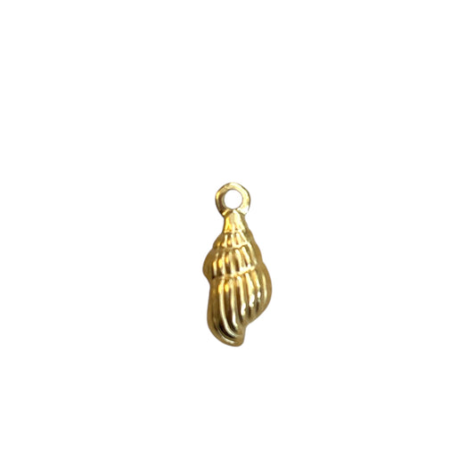 Charm coquillage doré By Maryon, bijou symbolique en acier inoxydable pour bracelet ou collier personnalisé.