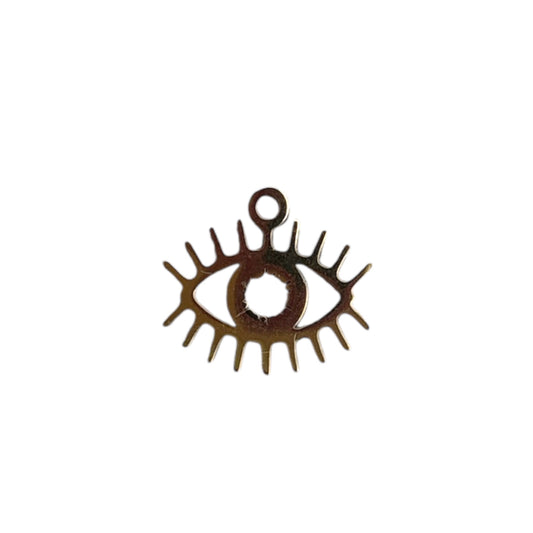 Charm œil doré By Maryon, symbole de protection et de lumière, à ajouter sur un bracelet ou collier personnalisé.