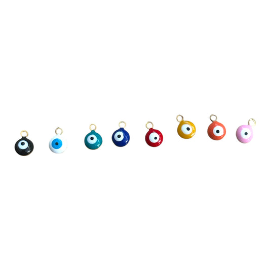 Charms œil protecteur colorés By Maryon, symboles de protection et de chance, à ajouter sur un bracelet ou collier personnalisé.