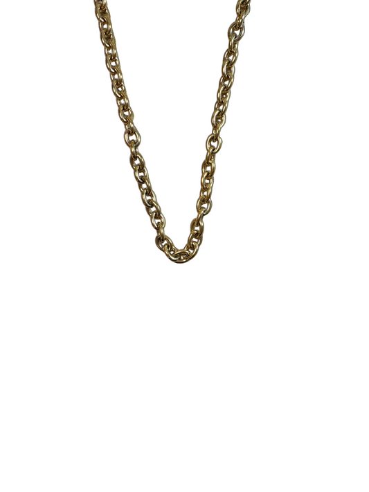 Collier chaîne dorée en acier inoxydable à maillons ronds épais